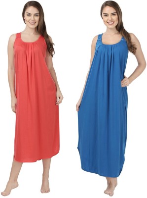 Blazon Women Nighty(Blue, Orange)