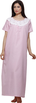 

VedVid Women Nighty(Pink