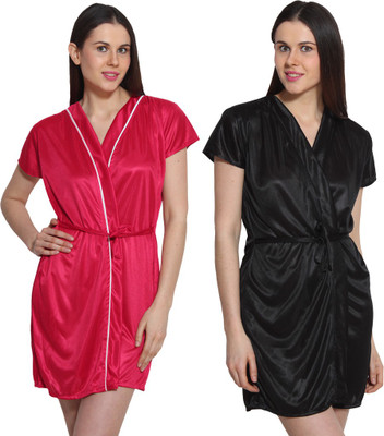 

eSOUL Women Robe(Black, Pink