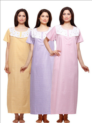 

VedVid Women Nighty(Purple, Orange, Pink, Multicolor
