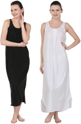 Blazon Women Nighty(White, Black)