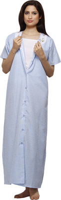 

VedVid Women Nighty(Blue, Light blue