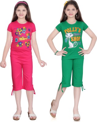 

Sini Mini Girls Casual Top Capri(Multicolor, Multi color