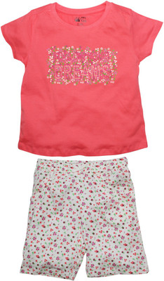 

FS Mini Klub Kids Nightwear Girls Solid Cotton, Coral