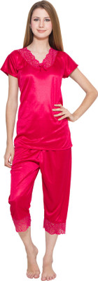 

Kismat Fashion Women Solid Red Top & Capri Set