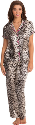

PrettySecrets Women's Animal Print Grey Top & Pyjama Set, Animal;grey;print