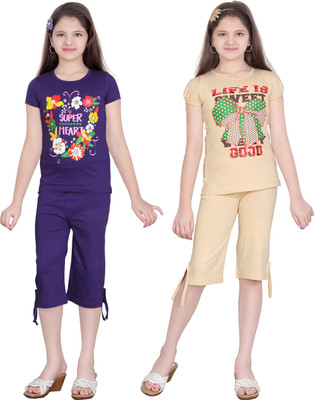 

Sini Mini Girls Casual Top Capri(Multicolor, Multi color