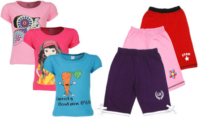 Gkidz Girls Casual T-shirt, Multicolor