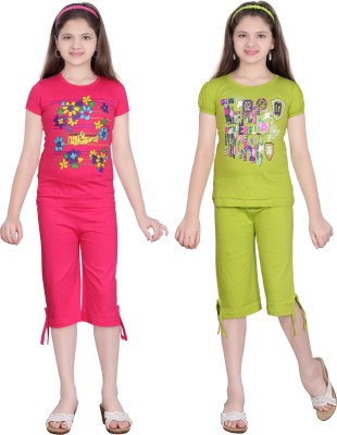 

Sini Mini Girls Casual Top Capri(Multicolor, Multi color