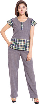 

Forever 9teen Women Printed Grey Top & Pyjama Set