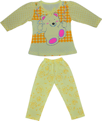 

Smilee Kids Nightwear Girls Printed Cotton, Yellow