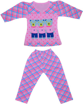 

Smilee Kids Nightwear Girls Printed Cotton, Pink