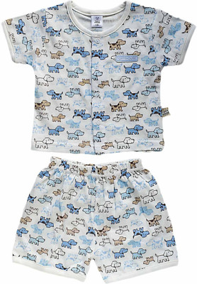Toffyhouse Kids Nightwear Boys Printed Cotton Blend(Multicolor)