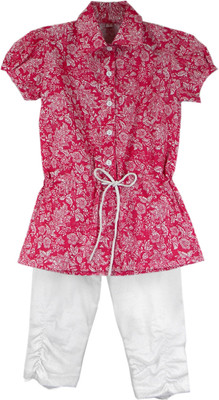 

SSMITN Kids Nightwear Girls Floral Print Cotton, Pink