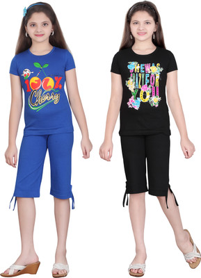 

Sini Mini Girls Casual Top Capri(Multicolor, Multi color