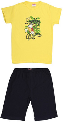

Soko Mesh Boys Printed Multicolor Top & Shorts Set, Yellow