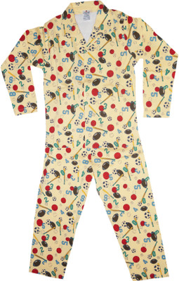 

Ollypop Kids Nightwear Boys Printed Cotton, Light yellow