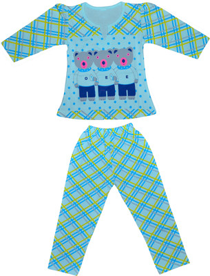 

Smilee Kids Nightwear Girls Printed Cotton, Blue