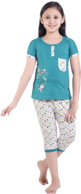 Red Ring Kids Nightwear Girls Printed Cotton Blend