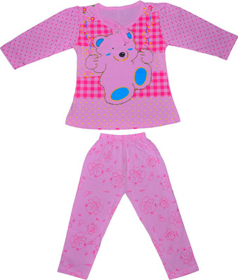 

Smilee Kids Nightwear Girls Printed Cotton, Pink