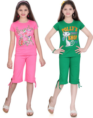 

Sini Mini Girls Casual Top Capri(Multicolor, Multi color
