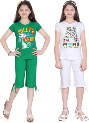 

Sini Mini Girls Casual Top Capri(Multicolor, Multi color