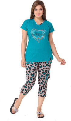 

Avani Women's Printed Multicolor Top & Capri Set