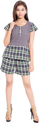 

Forever 9teen Women Solid Grey Top & Shorts Set