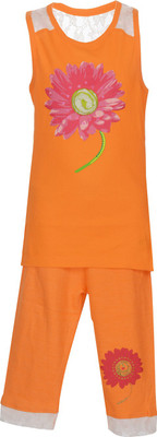 

Indirang Kids Nightwear Girls Printed Cotton(Orange