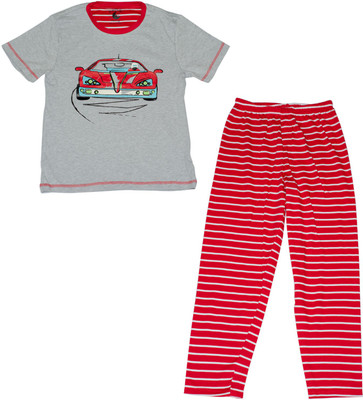 

Mackly Boys Printed Grey Top & Pyjama Set