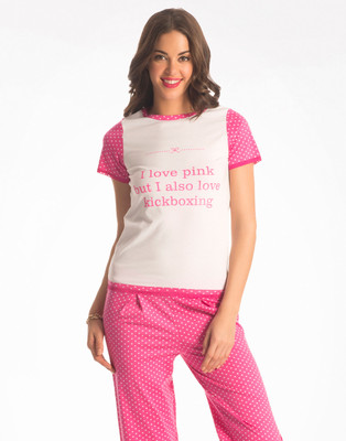 

PrettySecrets Women's Polka Print Multicolor Top & Pyjama Set
