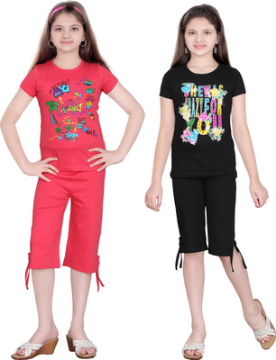 

Sini Mini Girls Casual Top Capri(Multicolor, Multi color