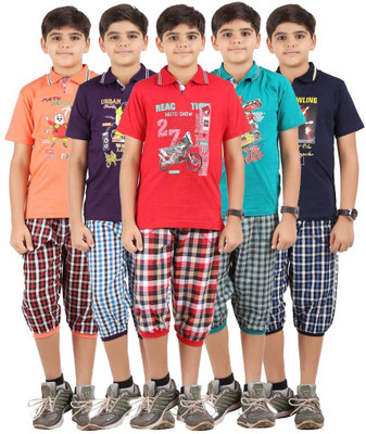

Meril Kids Nightwear Boys Checkered, Printed Cotton(Multicolor, Red green fanta purple navy