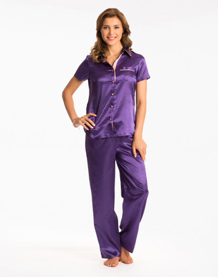 

PrettySecrets Women's Solid Purple Top & Pyjama Set
