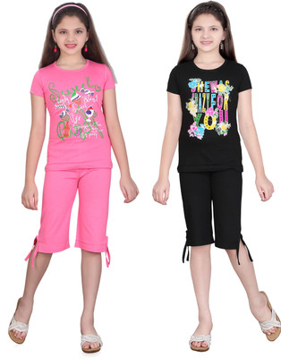 

Sini Mini Girls Casual Top Capri(Multicolor, Multi color