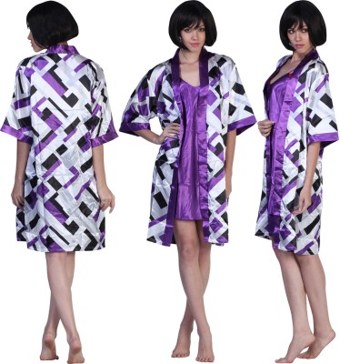 Fascinating Women Printed Purple Night Suit Set