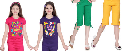 

Sini Mini Kids Nightwear Girls Printed Cotton, Multicolor