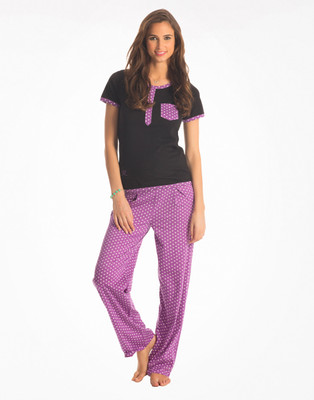 

PrettySecrets Women Polka Print Multicolor Top & Pyjama Set