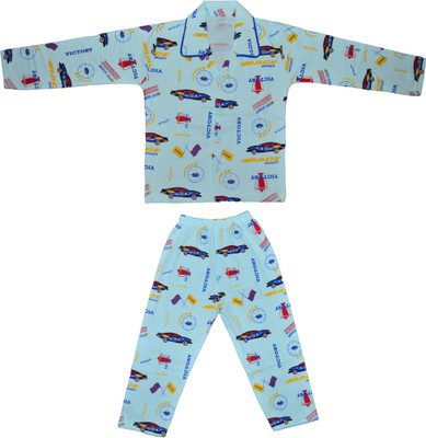 

Smilee Kids Nightwear Boys Printed Cotton, Blue
