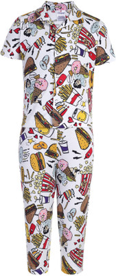 

Ollypop Kids Nightwear Boys Printed Cotton, White