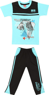 

Kidz Krish Kids Nightwear Boys Printed Cotton(Light Blue Pack of 1, L.blue