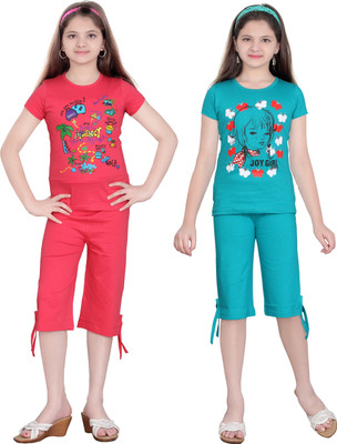 

Sini Mini Girls Casual Top Capri(Multicolor, Multi color