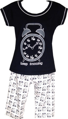 

Yello Stone Kids Nightwear Girls Printed Cotton(Black Pack of 2
