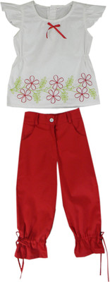 

SSMITN Kids Nightwear Girls Self Design Cotton, Red