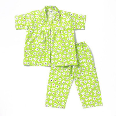 

BownBee Kids Nightwear Girls Printed Cotton(Green Pack of 2
