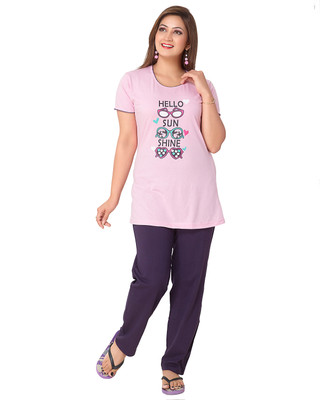 

Avani Women's Solid Pink, Purple Top & Pyjama Set