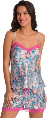 

PrettySecrets Women's Floral Print Multicolor Top & Shorts Set, Floral;multicolour;print