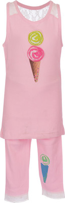

Indirang Kids Nightwear Girls Printed Cotton(Pink