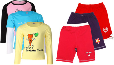 Gkidz Girls Casual T-shirt, Multicolor