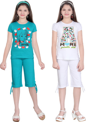 

Sini Mini Girls Casual Top Capri(Multicolor, Multi color